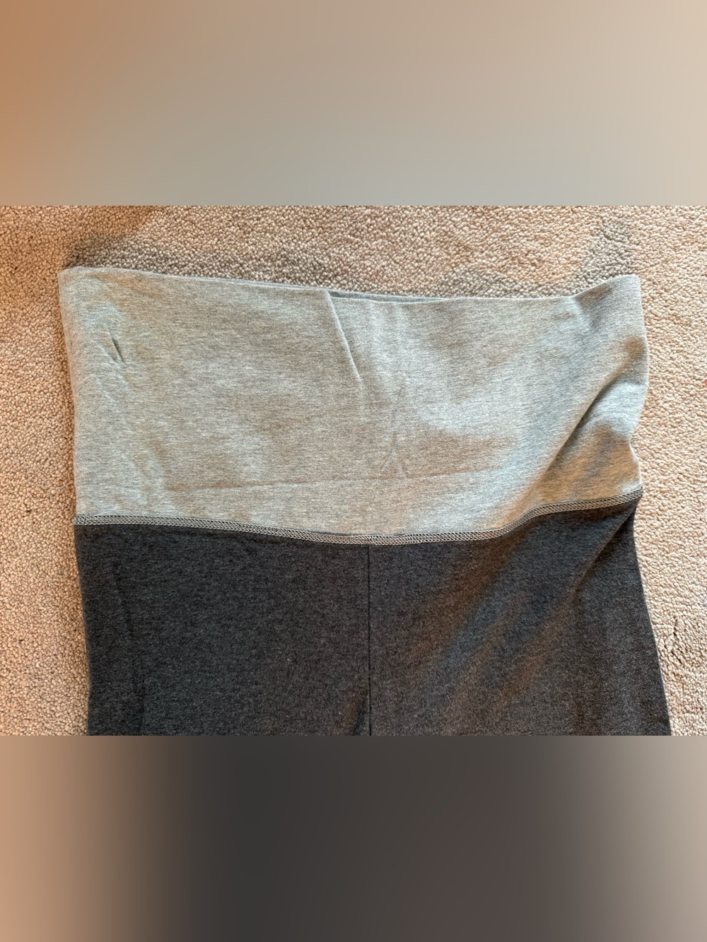 Abercrombie & Fitch Women's Charcoal Flare Yoga Pants with Light Gray Waistband - Picture 7 of 8